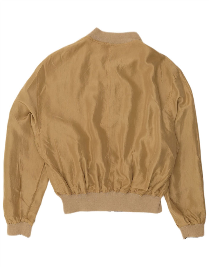 VINTAGE Herren Wende-Bomberjacke IT 54 2XL Beige Seide
