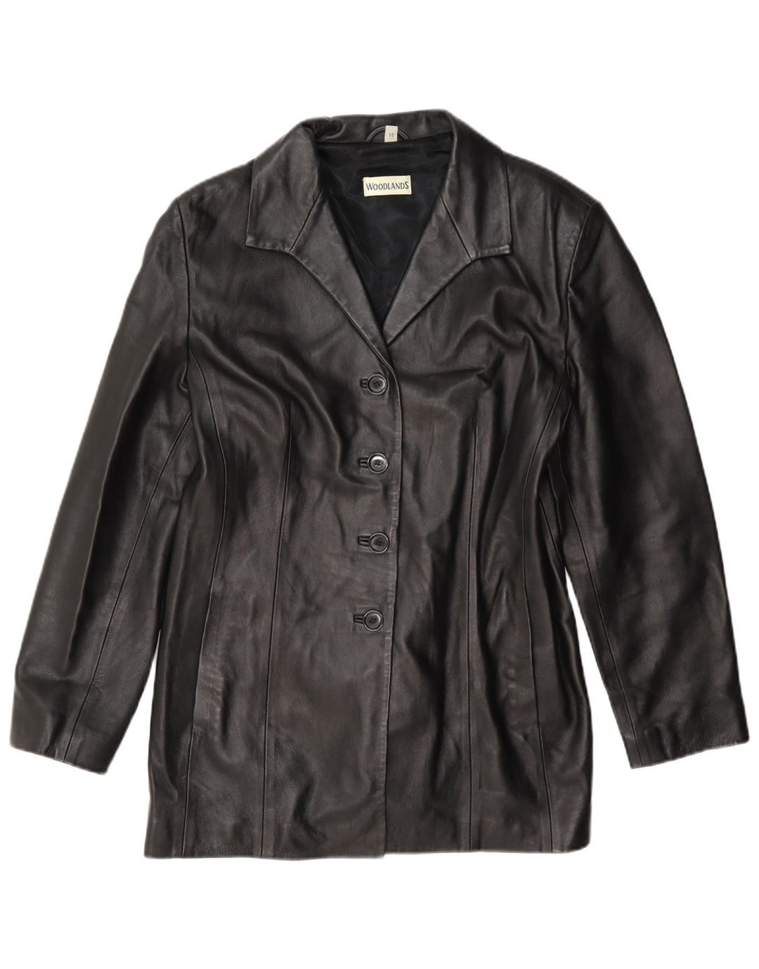 Sardar Damen Woodlands Lederblazerjacke UK 16 Large Schwarz