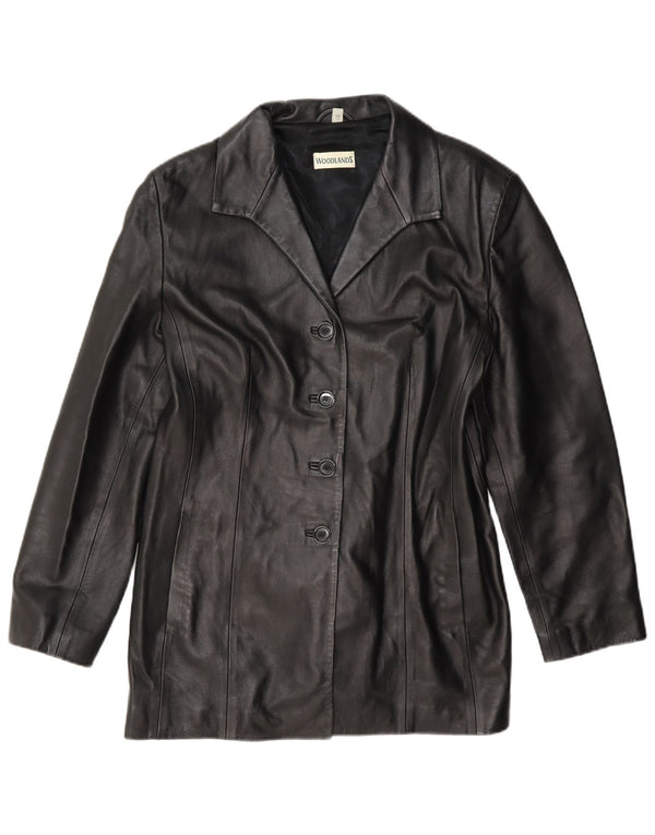 Sardar Damen Woodlands Lederblazerjacke UK 16 Large Schwarz
