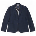 Crew Clothing Damen-Blazer mit 2 Knöpfen, Gr. 10, Größe S, Marineblau, Leinen