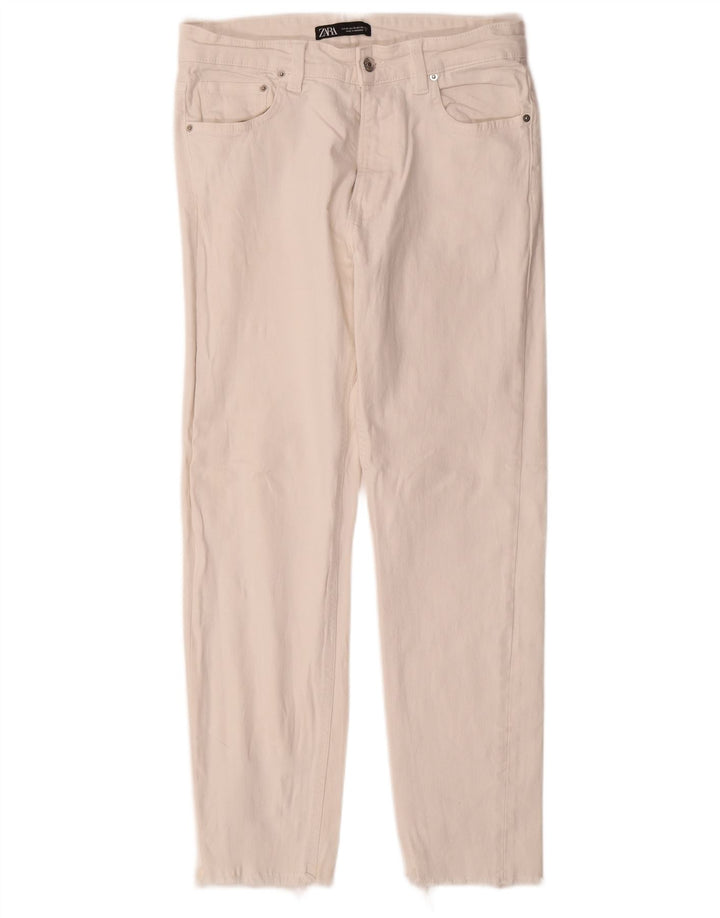 ZARA Herren Slim Jeans EU 42 Large W32 L28 Weiße Baumwolle
