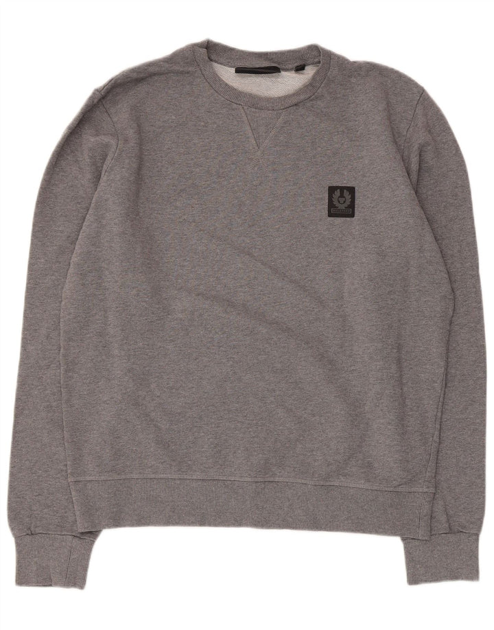 Belstaff Damen Sweatshirt Pullover UK 20 2XL Graue Baumwolle