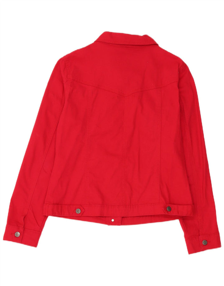 Lee Damen Jeansjacke UK 16 Große rote Baumwolle