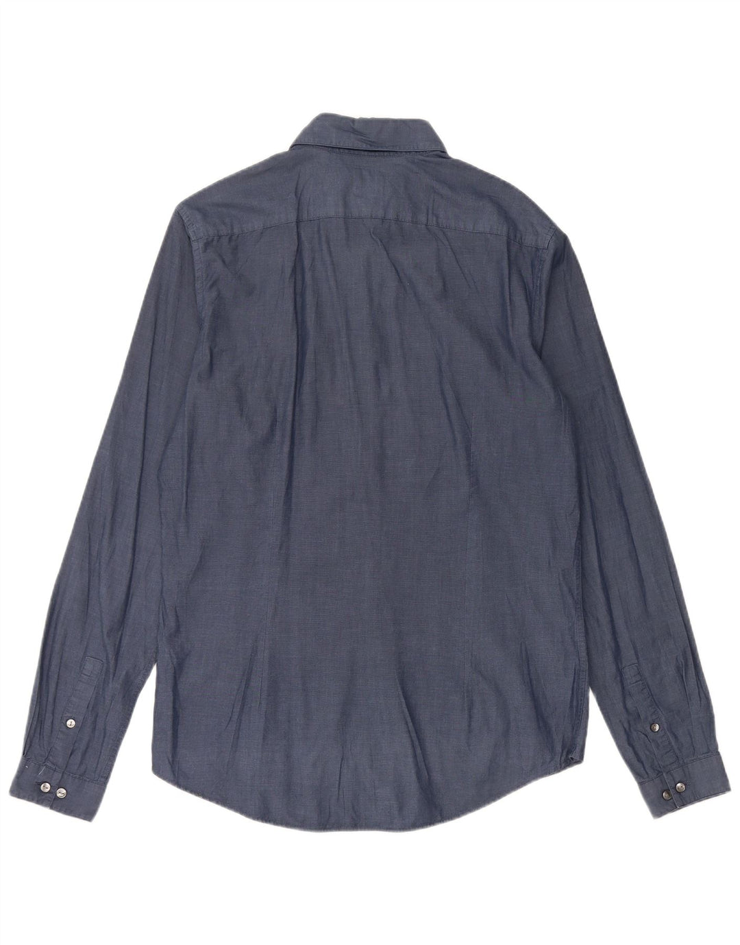 CALVIN KLEIN Herren Slim Fit Hemd Größe 40 Mittelmarineblaue Baumwolle