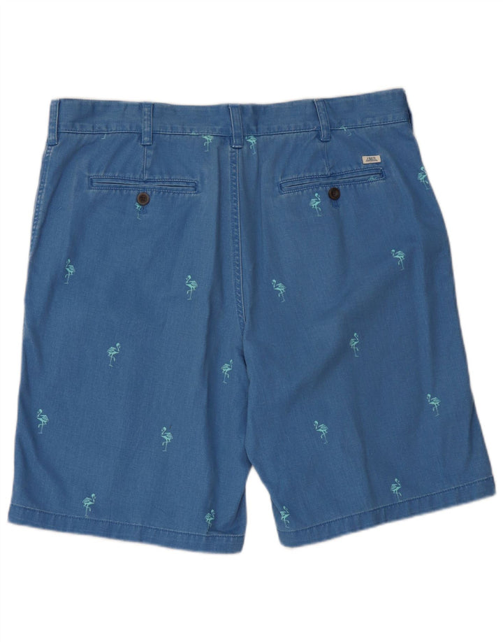 IZOD Herren Salt Water Chino Shorts W36 Große blau gepunktete Baumwolle