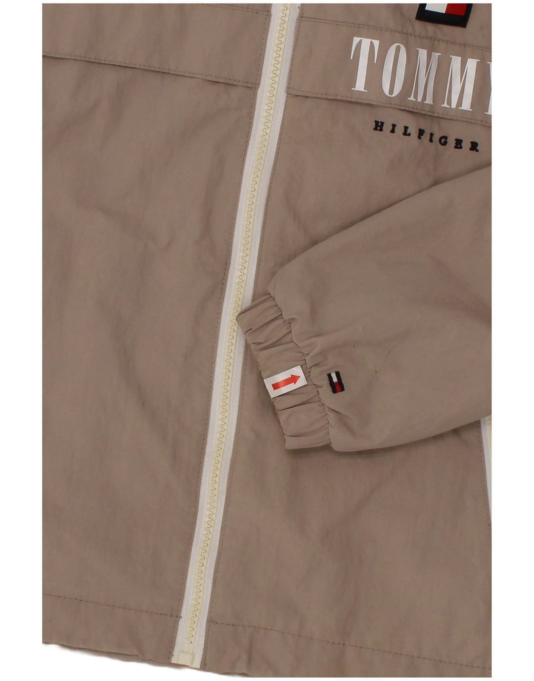Tommy Hilfiger Jungen-Regenjacke mit grafischer Kapuze, 6–7 Jahre, graues Polyamid