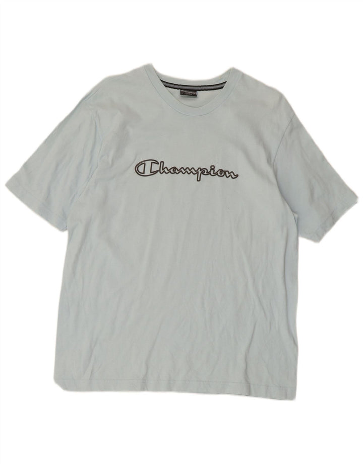 Champion Herren T-Shirt mit Grafik, Größe L, Blau