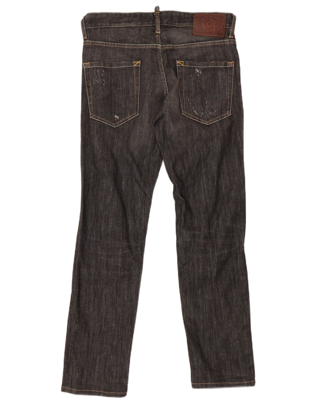 Dsquared2 Herren Distressed Straight Jeans IT 44 XS W32 L30 Graue Baumwolle