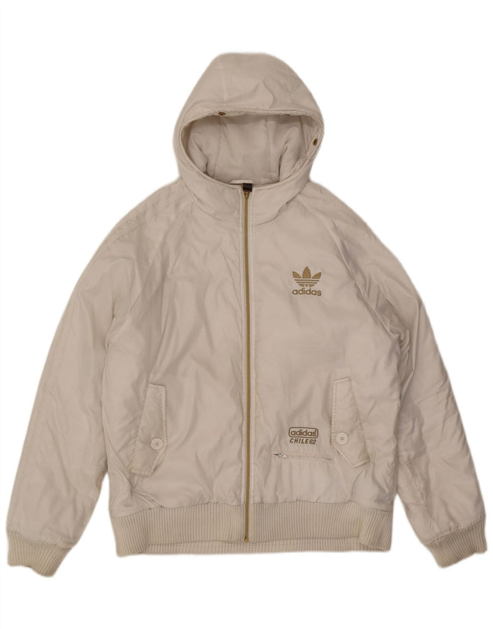 Adidas Herren Kapuzen-Bomberjacke UK 40 Large Weiß