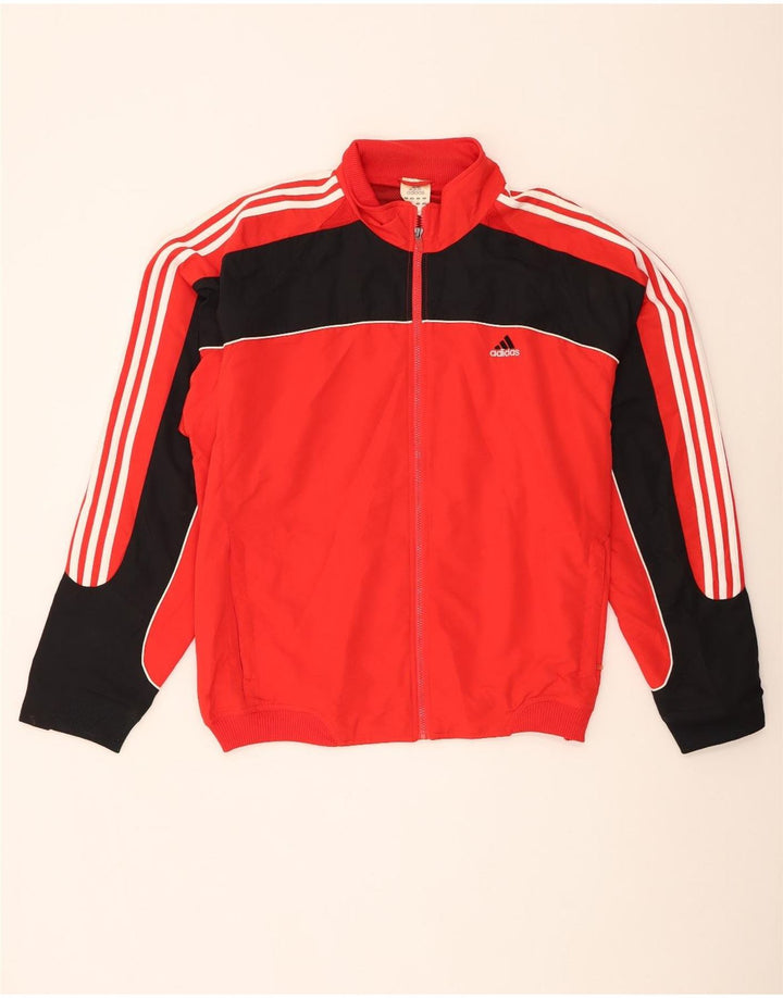 Adidas Herren Trainingsanzug Top Jacke UK 48/50 XL Rot Colourblock Polyester