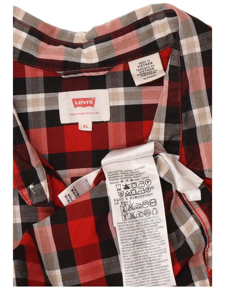 Levi's Herrenhemd XL, rot kariert, Baumwolle