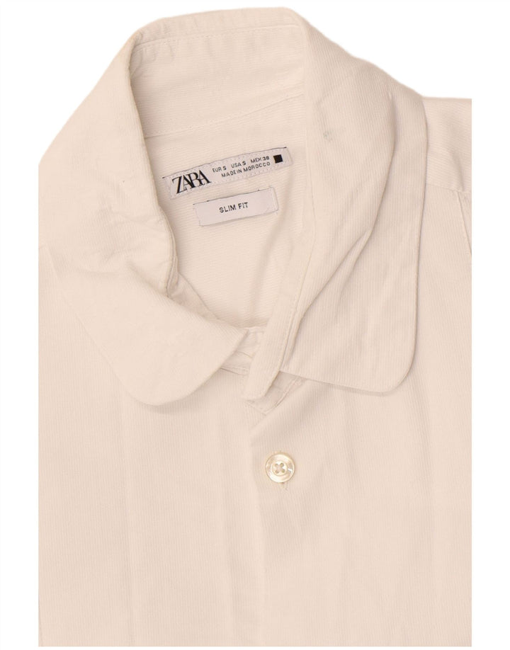 Zara Herren Slim Fit Hemd Small Weiß