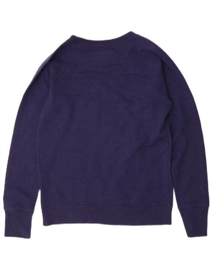 Champion Womens Graphic Sweatshirt Pullover UK 10 Small Marineblau Baumwolle