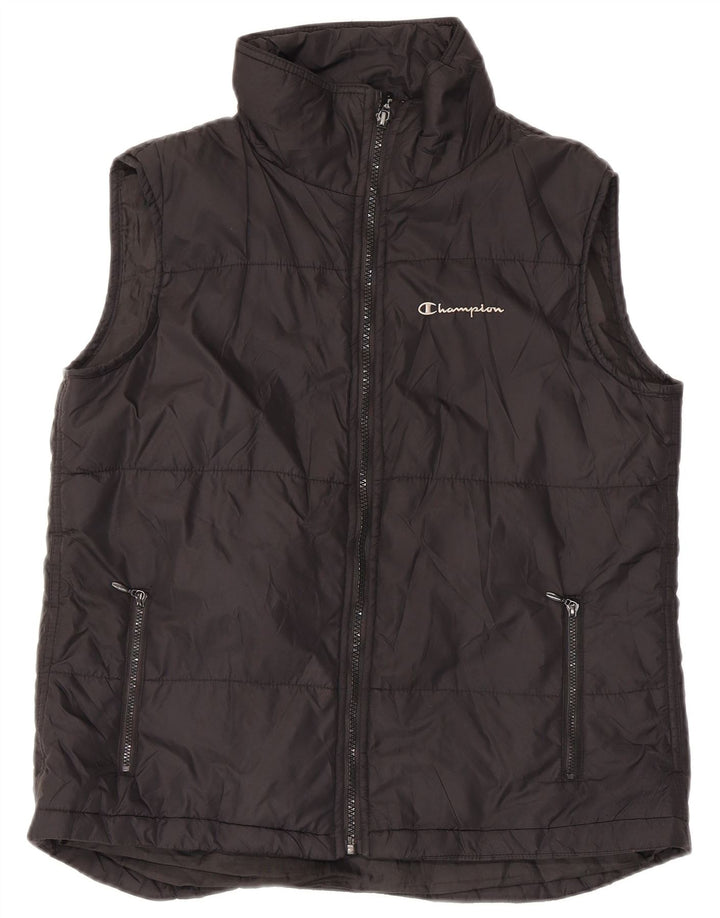 Champion Damen Wattierte Weste UK 14 Large Schwarz Nylon