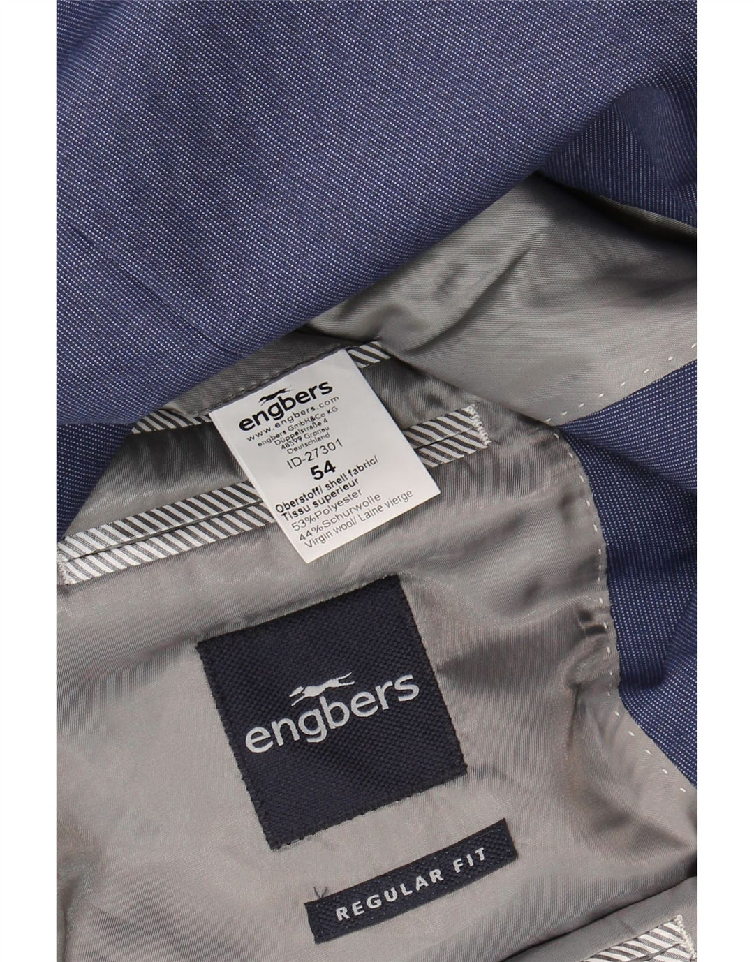 Engbers Herren-Blazer mit 2 Knöpfen, IT 54, 2XL, Blau, Polyester