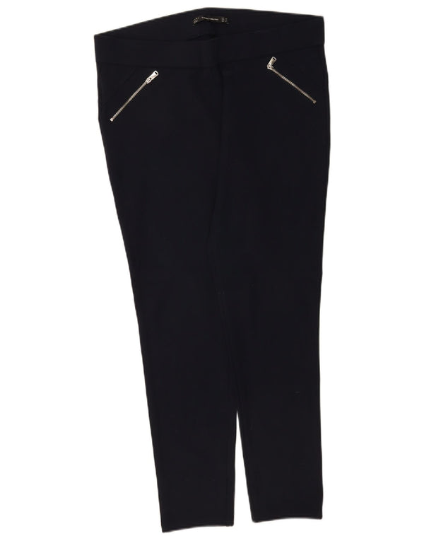 Zara Damen Slim Freizeithose 2XL W34 L26 Schwarze Viskose