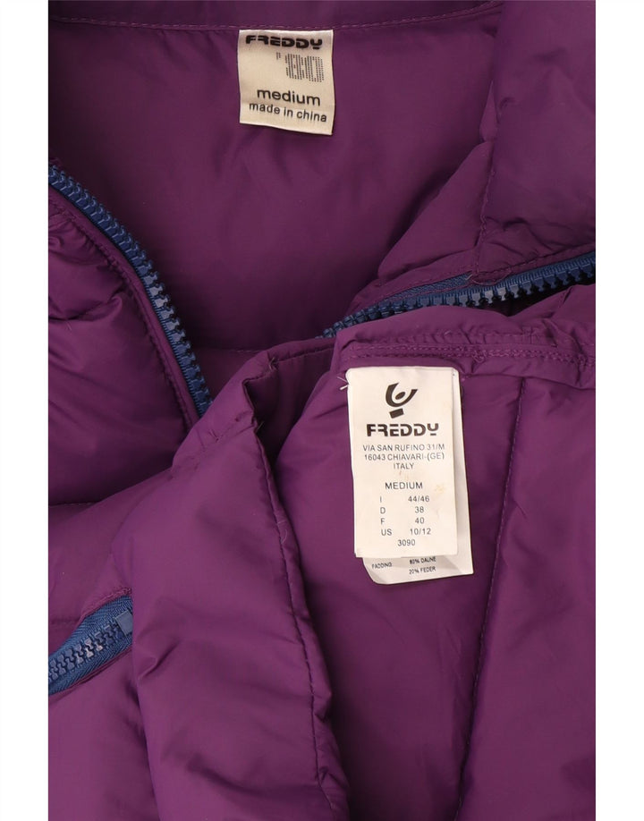 Freddy Womens Graphic Wattierte Jacke UK 12 Medium Purple Nylon
