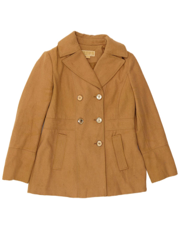 Michael Kors Damen Pea Coat US 10 Large Beige Wolle