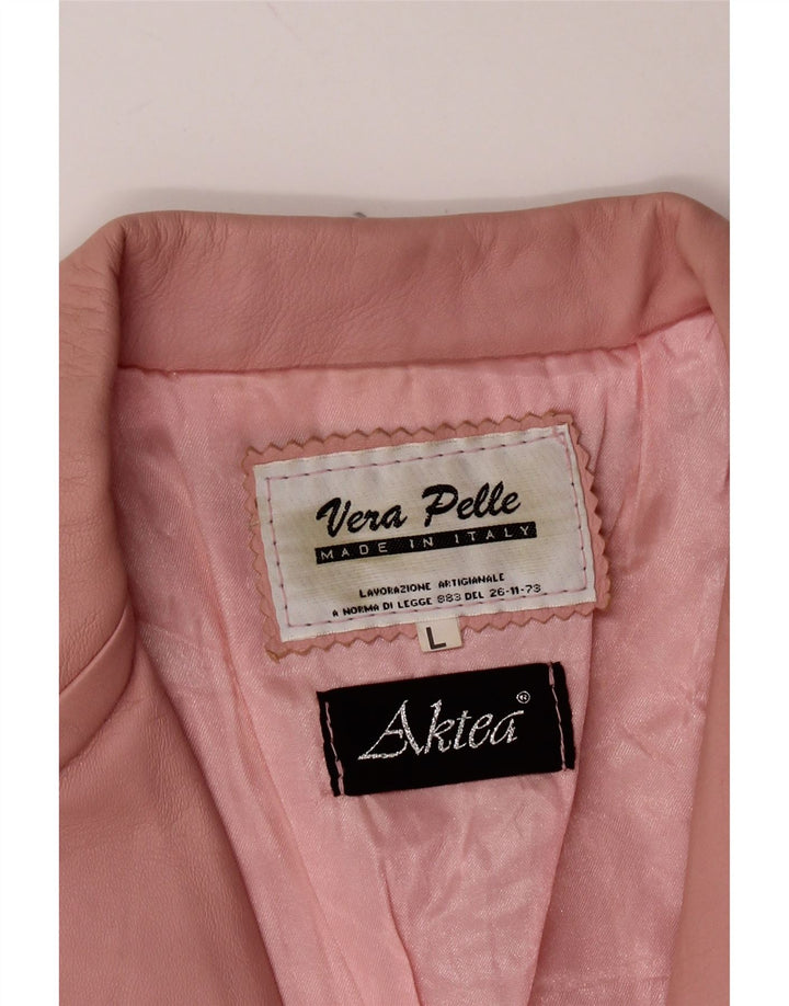 LAVORAZIONE ARTIGIANALE Damen 1-Knopf-Blazerjacke UK 14 Large Pink