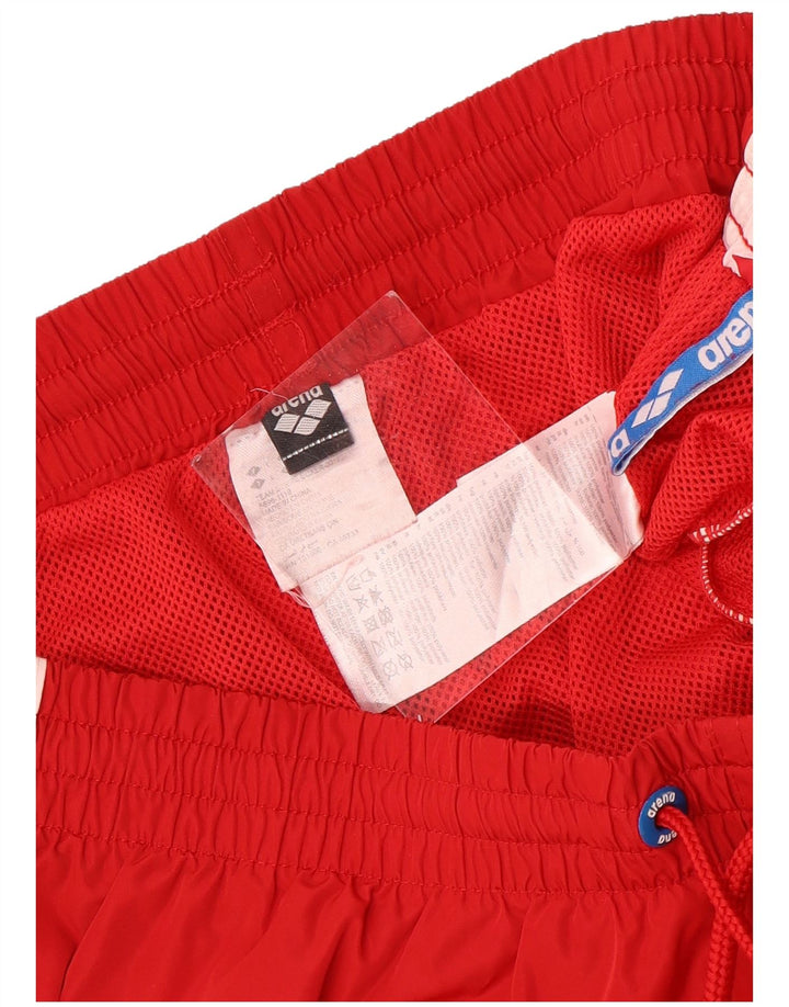 Arena Herren-Badeshorts mit Grafik, groß, rotes Farbblock-Polyester