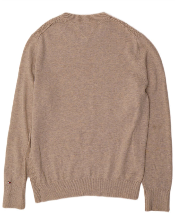 Tommy Hilfiger Herren-Pullover mit Rundhalsausschnitt, Größe L, Beige