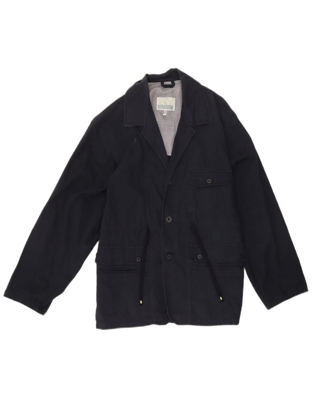 Vintage Jungen Windjacke Mantel 14-15 Jahre Marineblaue Baumwolle