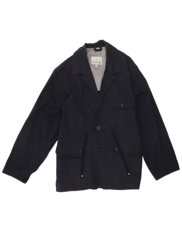 Vintage Jungen Windjacke Mantel 14-15 Jahre Marineblaue Baumwolle
