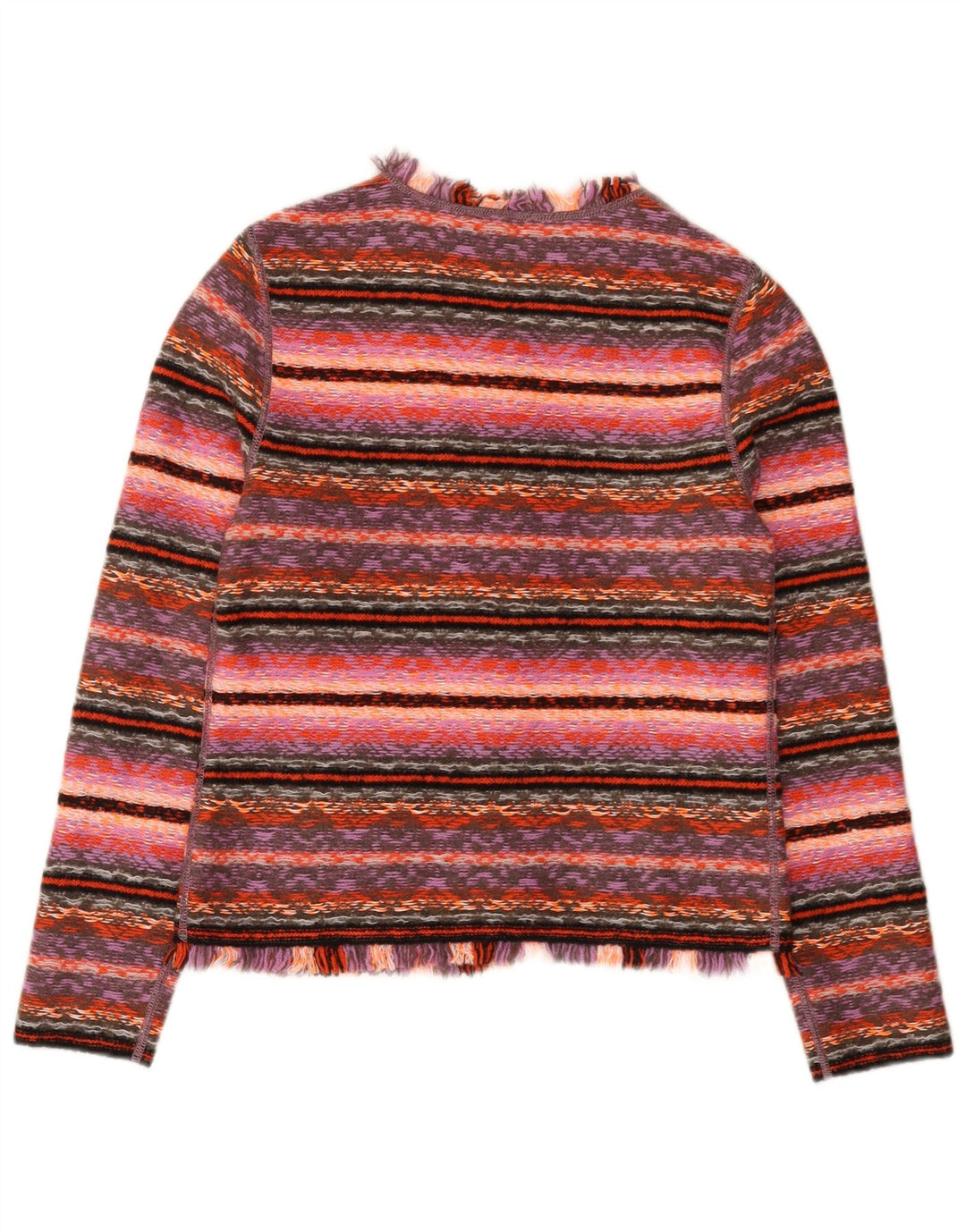 Marccain Damen-Cardigan-Pullover US 2 XS rosa geometrische Wolle