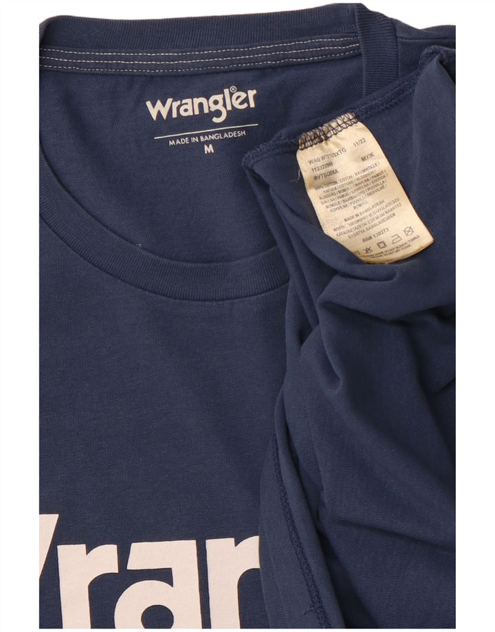 WRANGLER Herren-Grafik-T-Shirt-Oberteil aus Baumwolle in mittlerem Marineblau