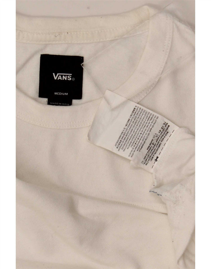Vans Herren Grafik-T-Shirt-Oberteil aus mittelweißer Colourblock-Baumwolle