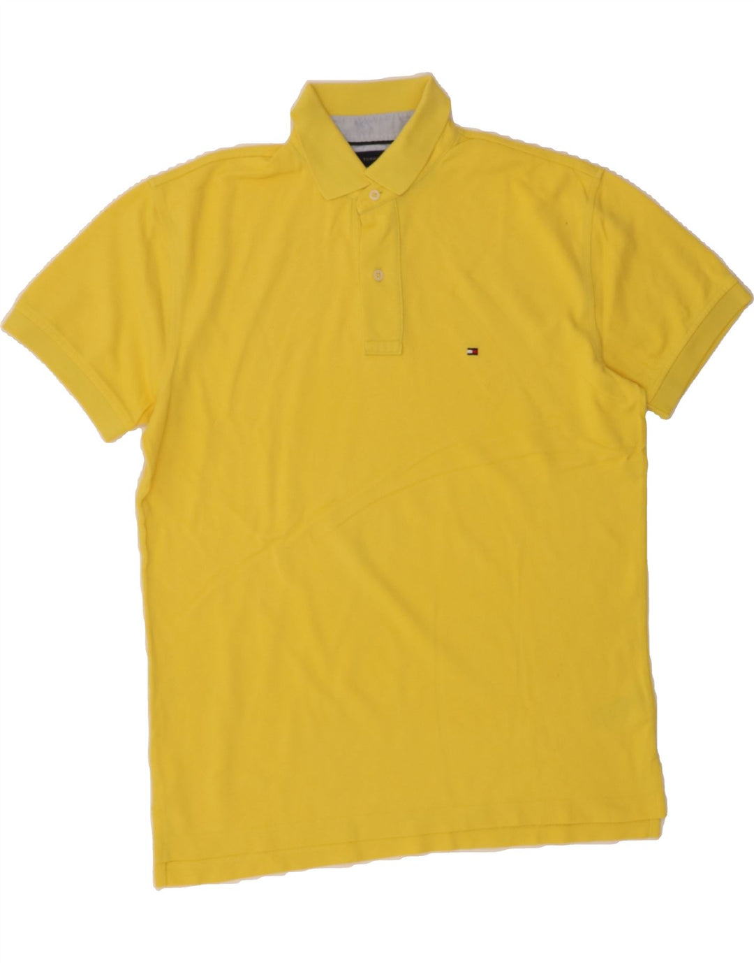 TOMMY HILFIGER Mens Polo Shirt Medium Yellow Cotton Vintage Tommy Hilfiger and Second-Hand Tommy Hilfiger from Messina Hembry 
