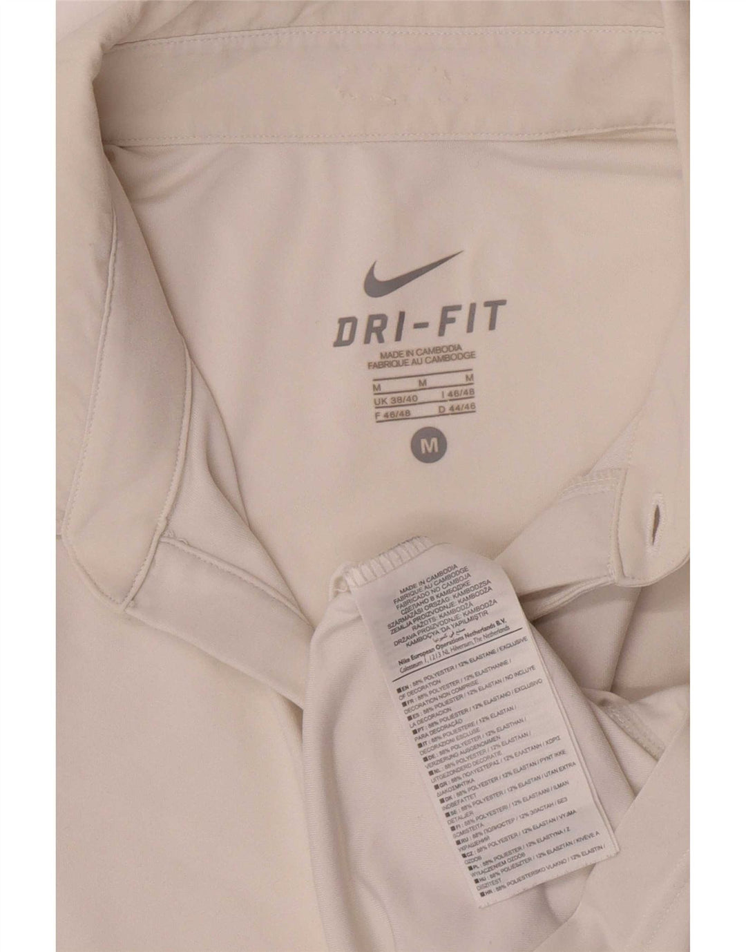 Nike Herren Dri Fit Poloshirt UK 38/40 Mittelweißes Colourblock-Polyester
