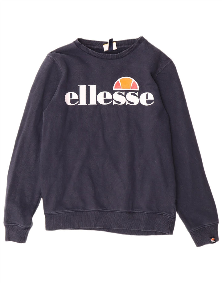 Ellesse Grafik-Sweatshirt für Jungen, 12–13 Jahre, marineblaue Baumwolle