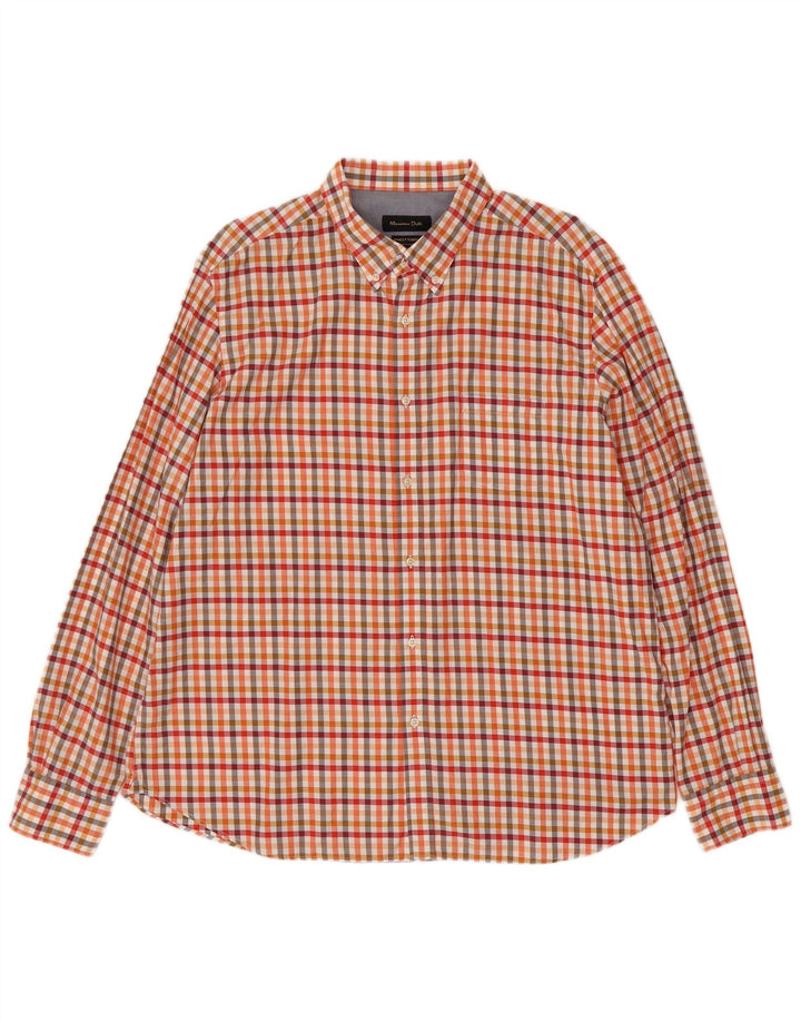 Massimo Dutti Herrenhemd 2XL Gelb kariert