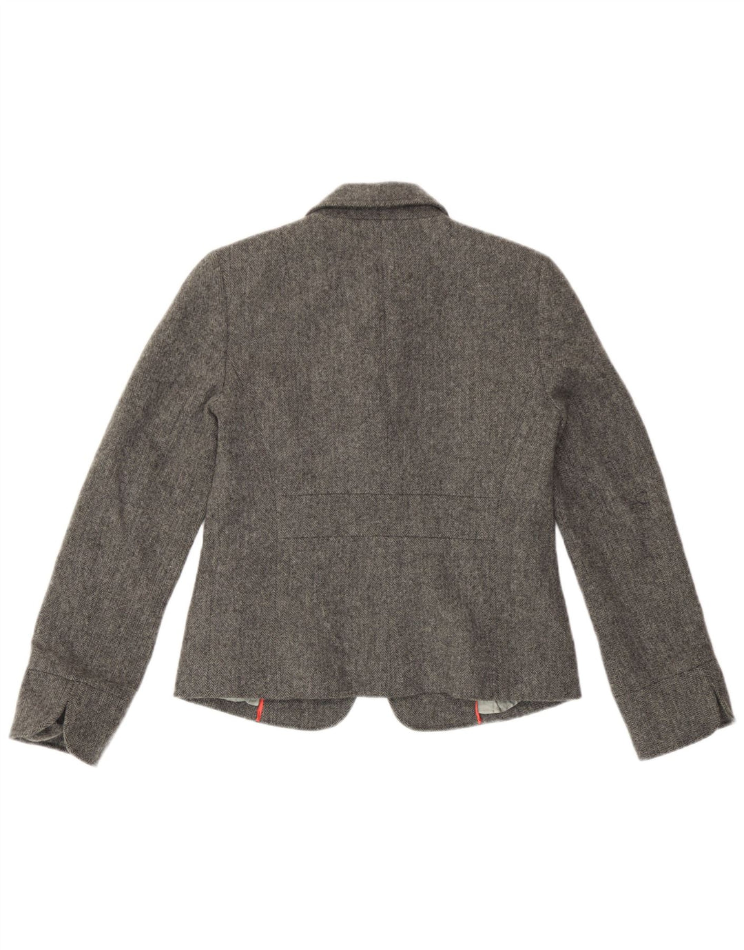 J. Crew Damen-Blazerjacke mit 1 Knopf, US 4, kleine graue Wolle mit Fischgrätenmuster