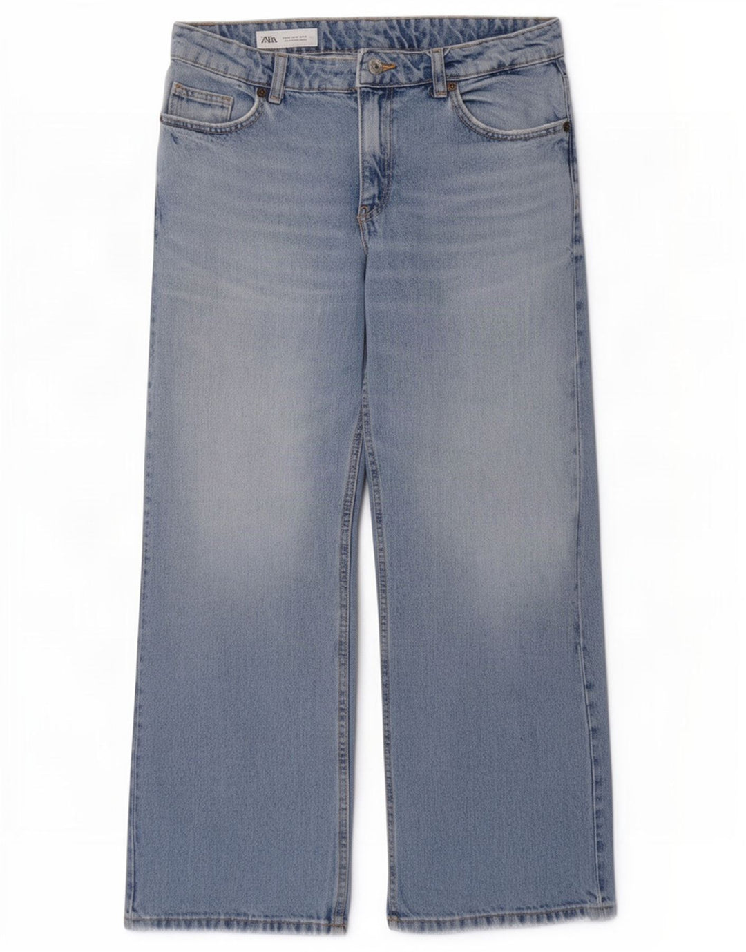 Zara Damen Straight Jeans EU 36 XS W26 L29 Blau