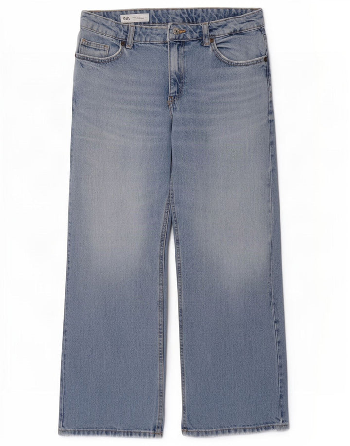 Zara Damen Straight Jeans EU 36 XS W26 L29 Blau