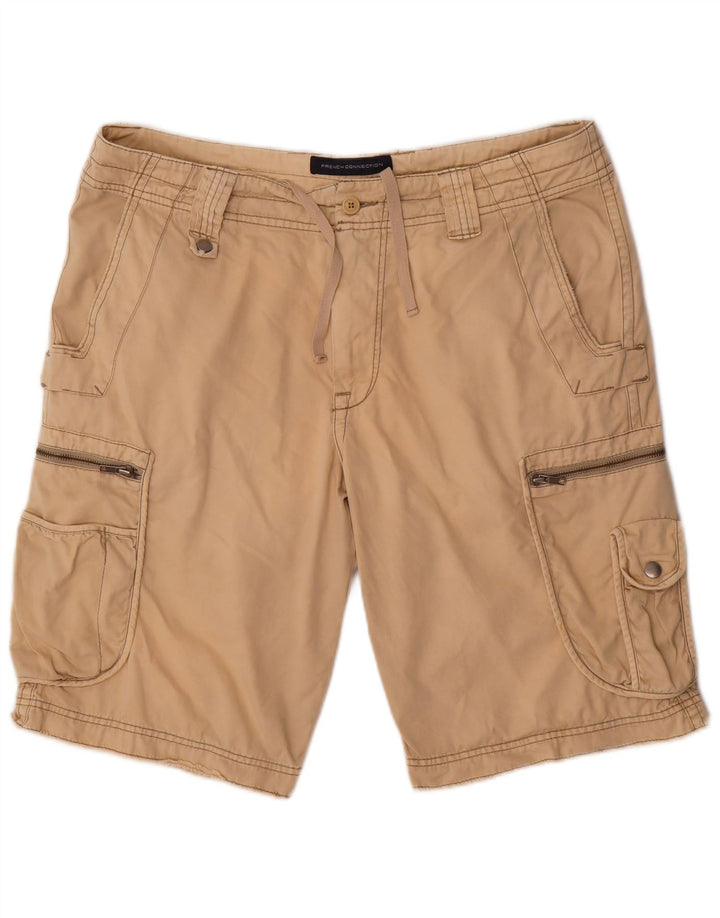 French Connection Herren Cargoshorts W38 XL Beige Baumwolle