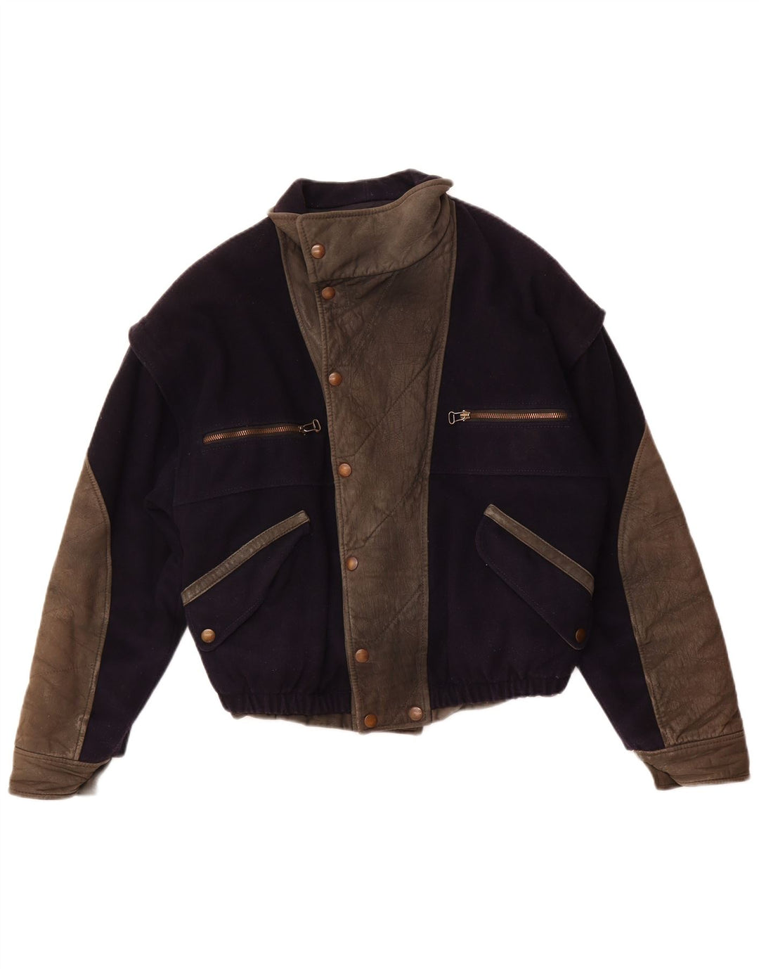 VITTORIO FORTI Damen Bomberjacke IT 46 Große marineblaue Viskose