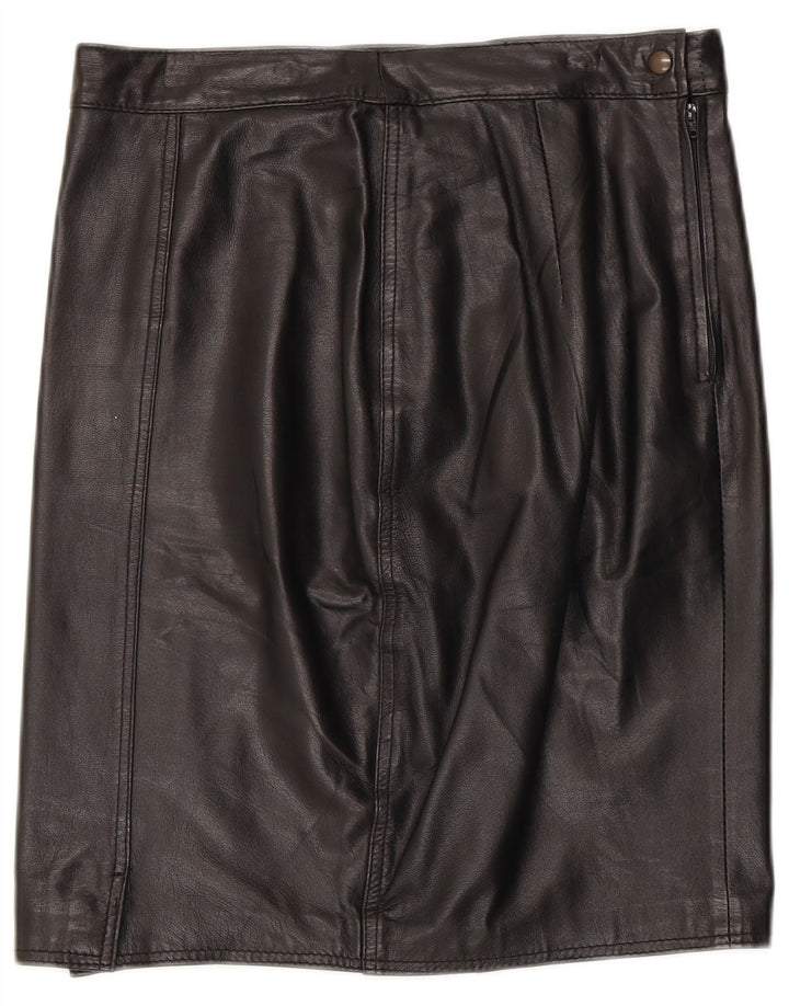 Vintage Damen Lederrock W30 Medium Schwarz