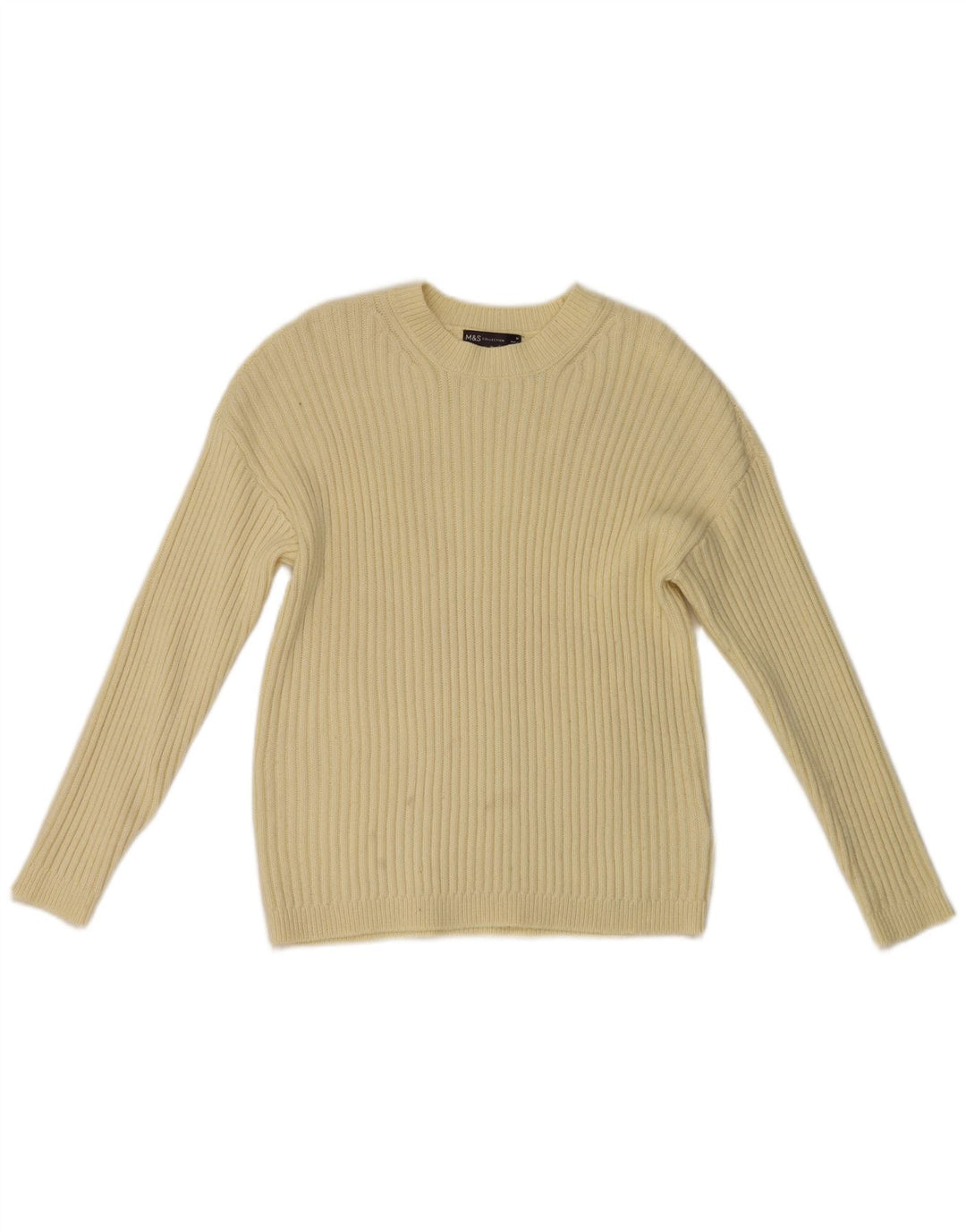 Marks & Spencer Damen-Pullover mit Rundhalsausschnitt, Gr. 14, Mittelgelb