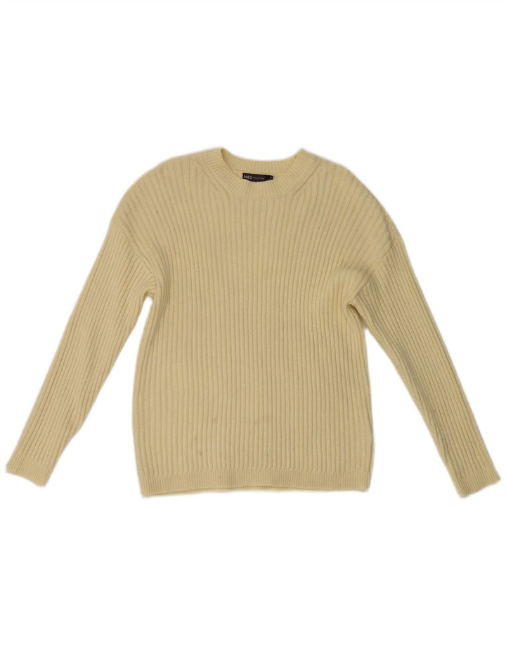Marks & Spencer Damen-Pullover mit Rundhalsausschnitt, Gr. 14, Mittelgelb