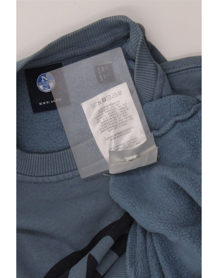 North Sails Herren-Sweatshirt mit Grafik, XS, Blau, Baumwolle