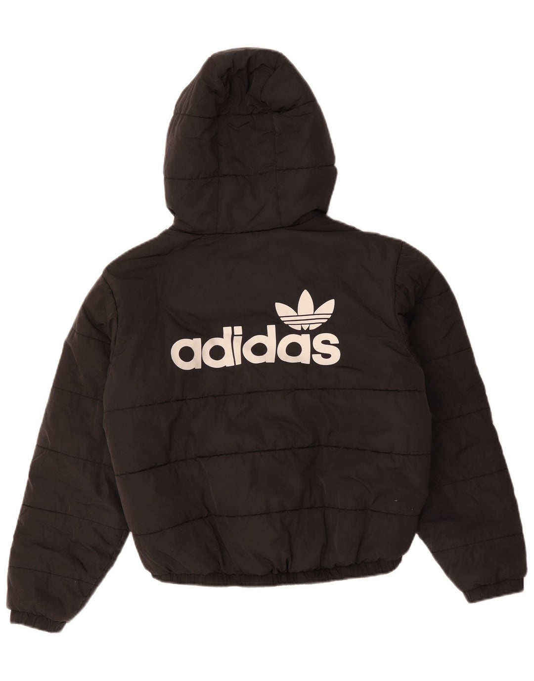 Adidas Damen Übergroße Grafik-Kapuzenjacke, gepolstert, Größe 10, Schwarz