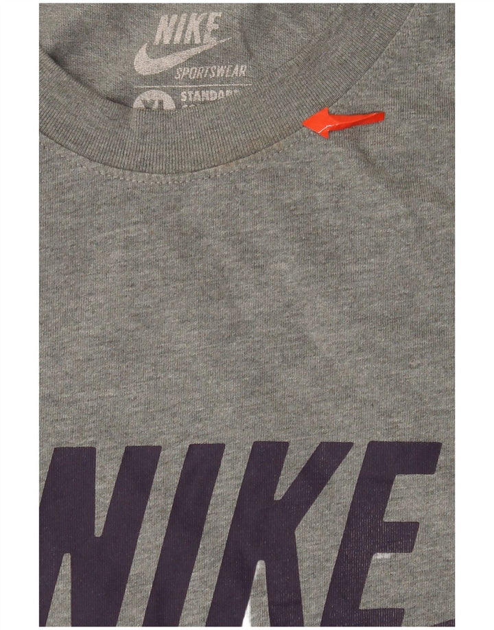 Nike Herren-T-Shirt mit Grafik, XL, grau gefleckte Baumwolle