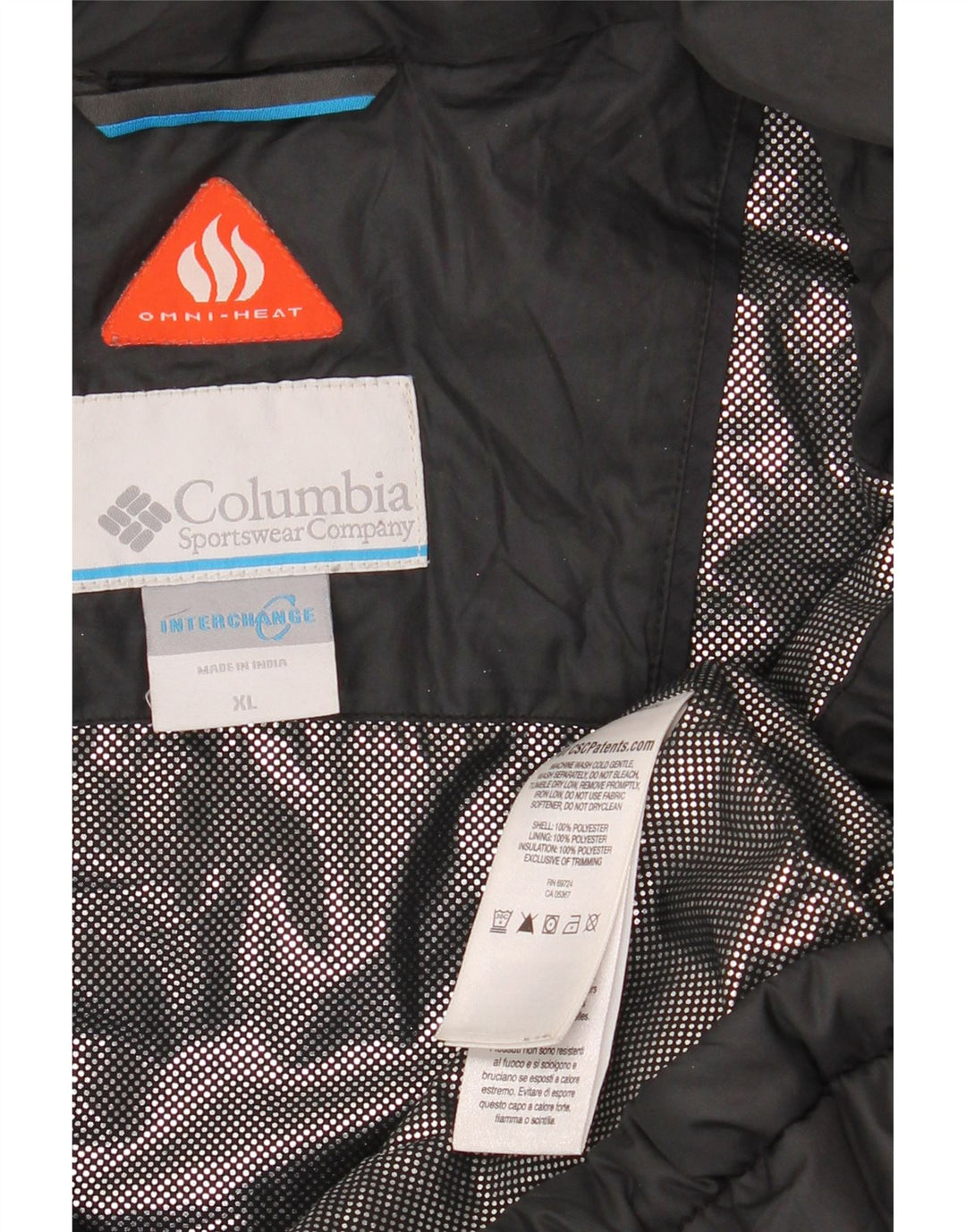 COLUMBIA Herren Interchange Wattierte Jacke UK 42 XL Schwarz Polyester