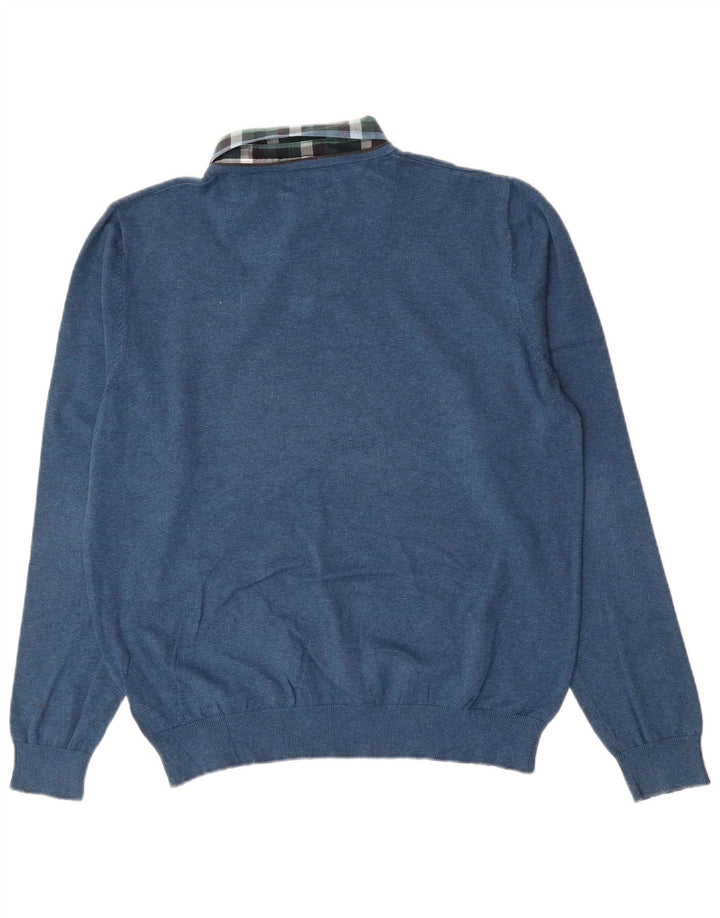 Marks & Spencer Herren-Pullover mit Rollkragen, reguläre Passform, Größe L, Blau