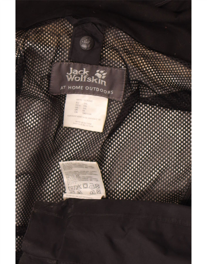 Jack Wolfskin Herren Regenjacke mit Kapuze UK 50 3XL Schwarz Polyamid