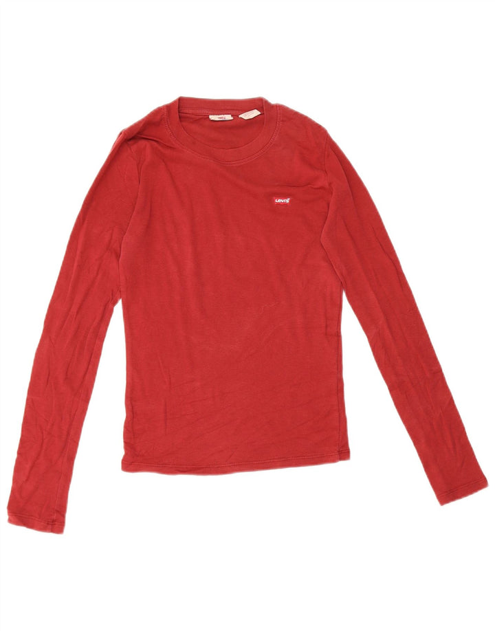 Levi's Damen Crop Top Langarm UK 4 XS Rot
