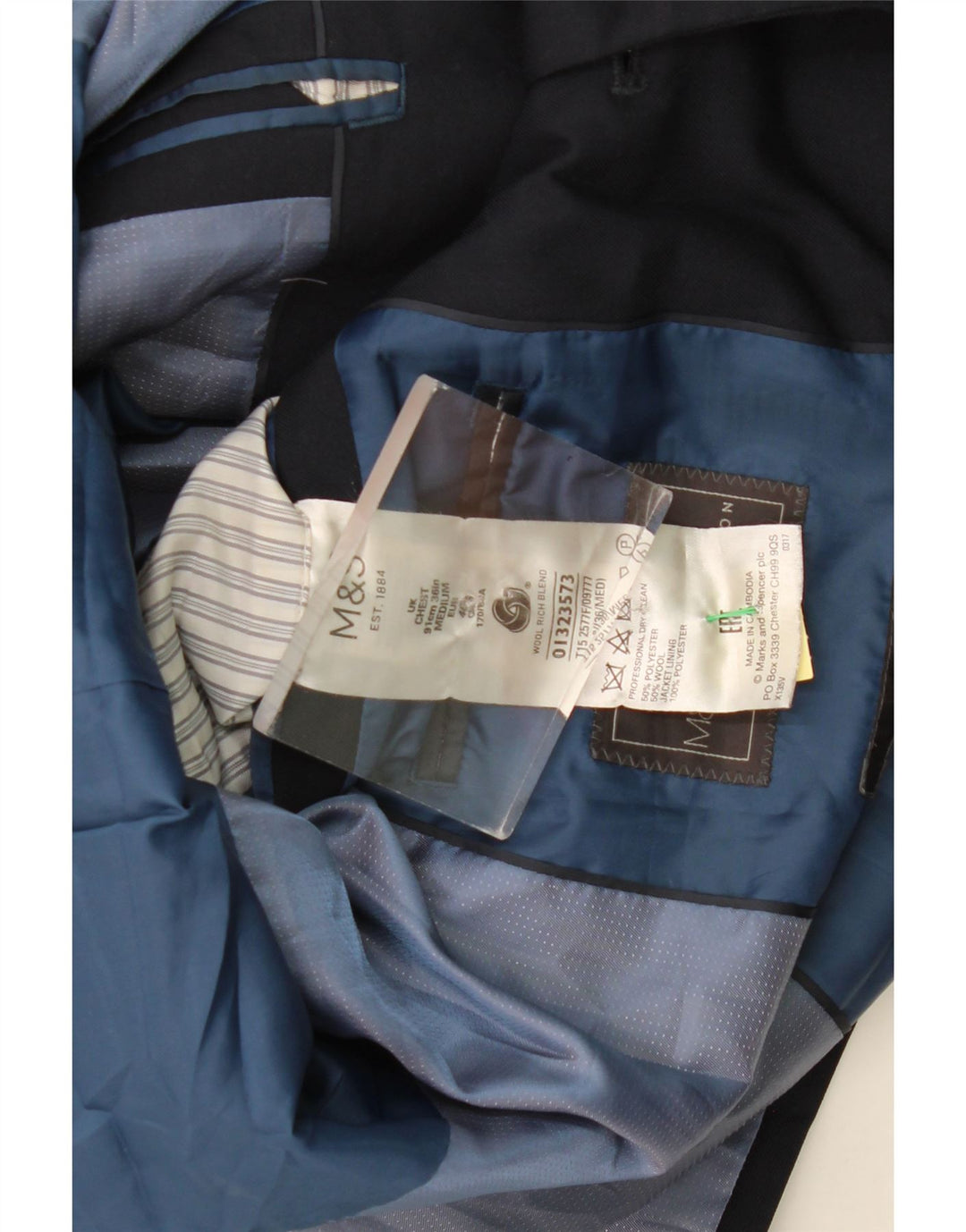 MARKS & SPENCER Herren-Blazer mit 2 Knöpfen, Gr. 36, Marineblau